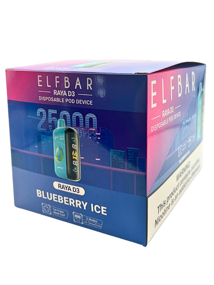 ELFBAR Raya D3 25000 Puffs Disposable Vape-Blueberry Ice (Min. Quantity 1 Carton / 10 Piece)