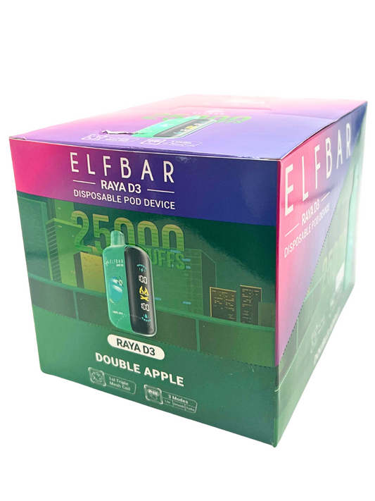 ELFBAR Raya D3 25000 Puffs Disposable Vape-Double Apple (Min. Quantity 1 Carton / 10 Piece)