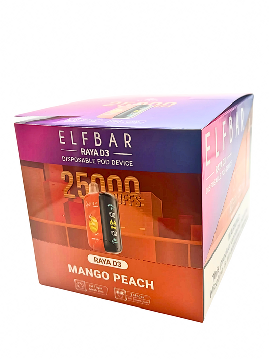 ELFBAR Raya D3 25000 Puffs Disposable Vape-Mango Peach (Min. Quantity 1 Carton / 10 Piece)