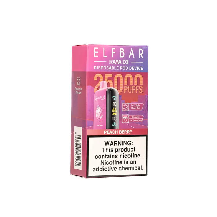 ELFBAR Raya D3 25000 Puffs Disposable Vape-Peach Berry (Min. Quantity 1 Carton / 10 Piece)