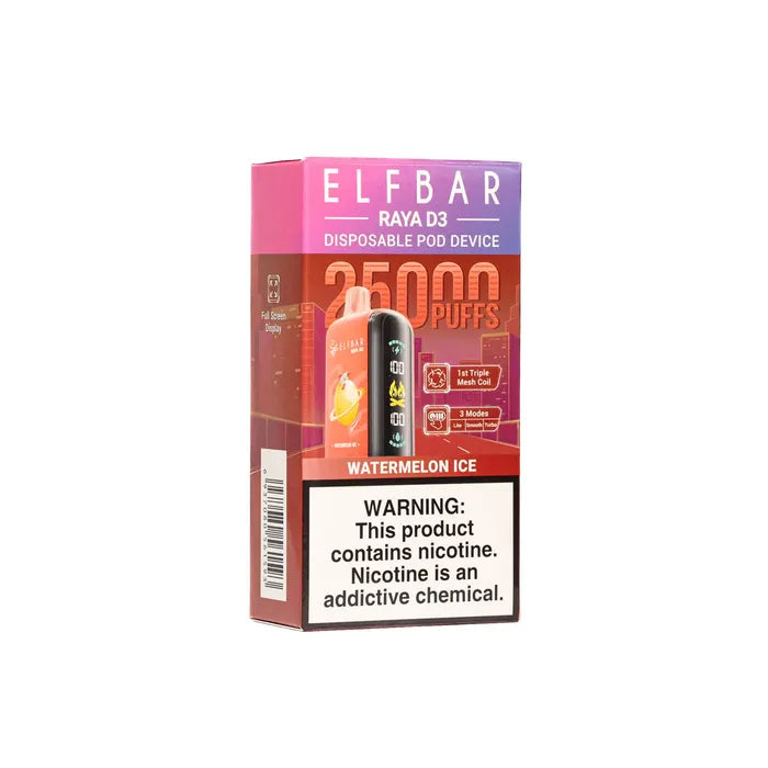 ELFBAR Raya D3 25000 Puffs Disposable Vape-Watermelon Ice (Min. Quantity 1 Carton / 10 Piece)